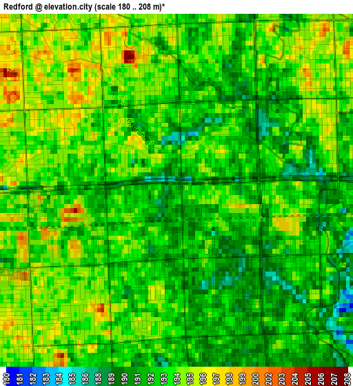 Redford elevation map