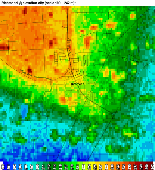 Richmond elevation map