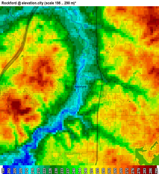 Rockford elevation map