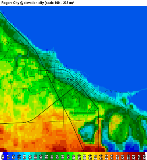 Rogers City elevation map