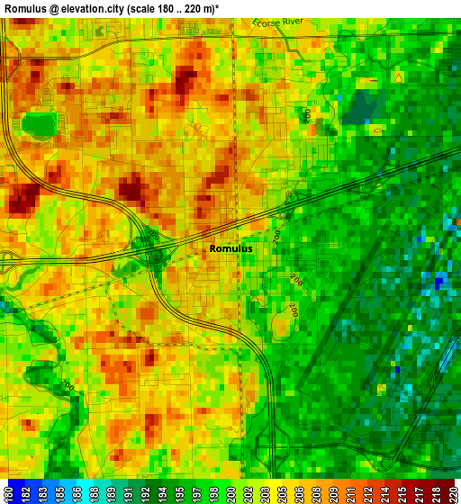 Romulus elevation map