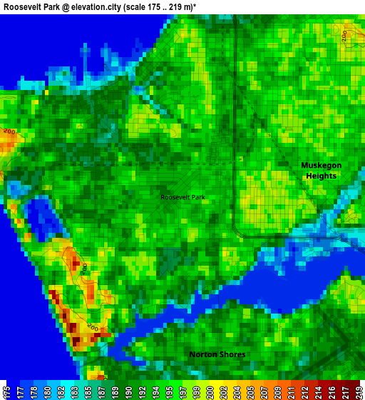 Roosevelt Park elevation map