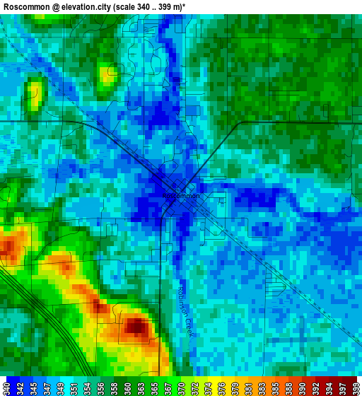 Roscommon elevation map