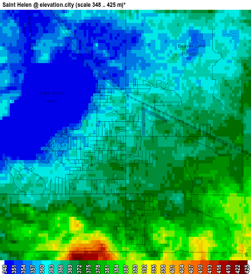 Saint Helen elevation map