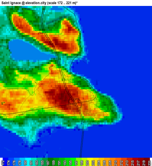 Saint Ignace elevation map