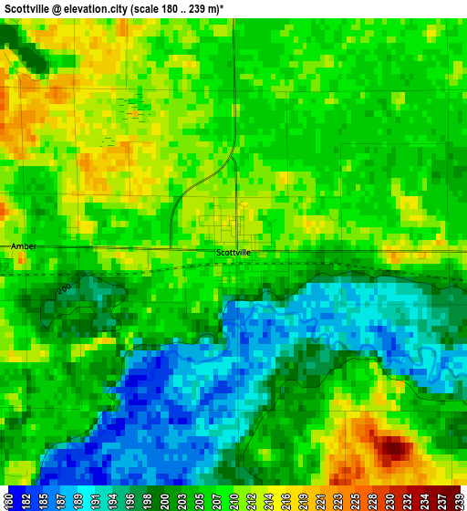 Scottville elevation map