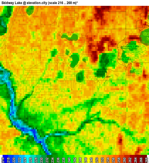 Skidway Lake elevation map