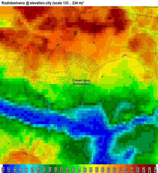 Rozhdestveno elevation map