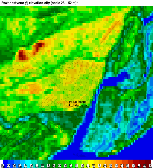 Rozhdestveno elevation map