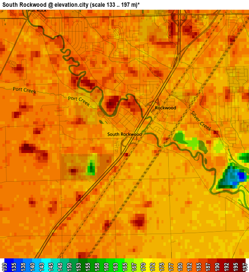 South Rockwood elevation map