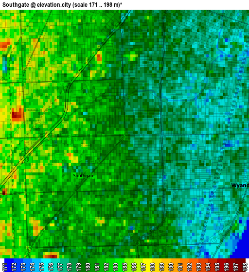 Southgate elevation map