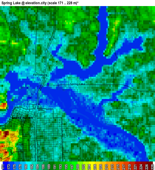 Spring Lake elevation map