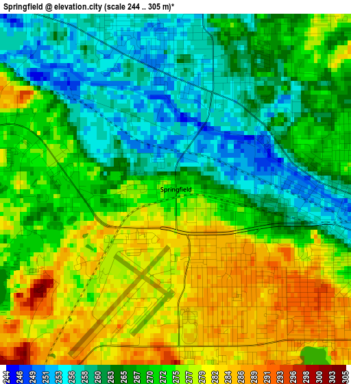 Springfield elevation map