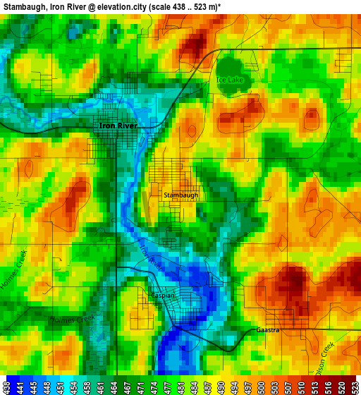 Stambaugh, Iron River elevation map