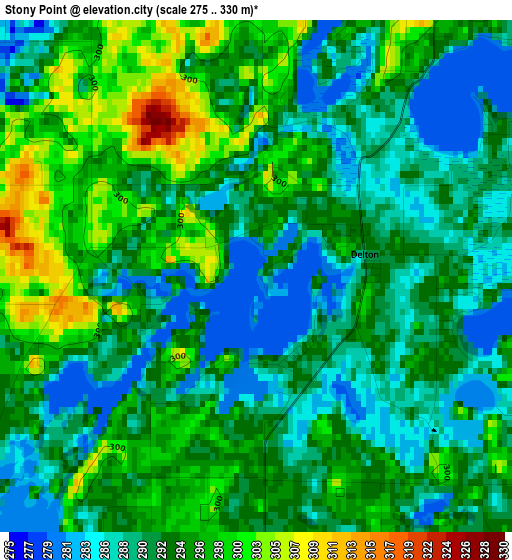 Stony Point elevation map