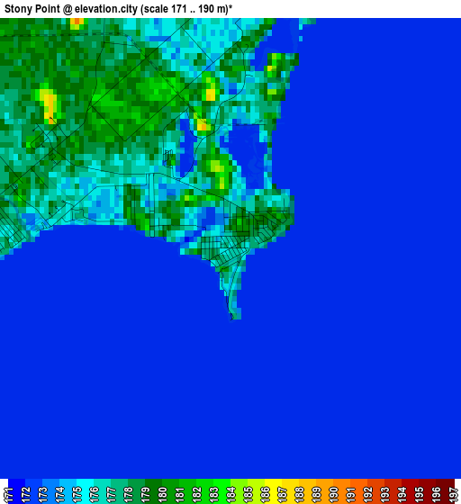 Stony Point elevation map