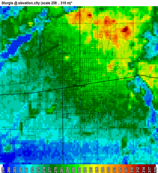 Sturgis elevation map