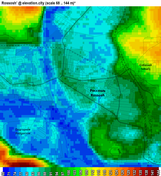 Rossosh’ elevation map