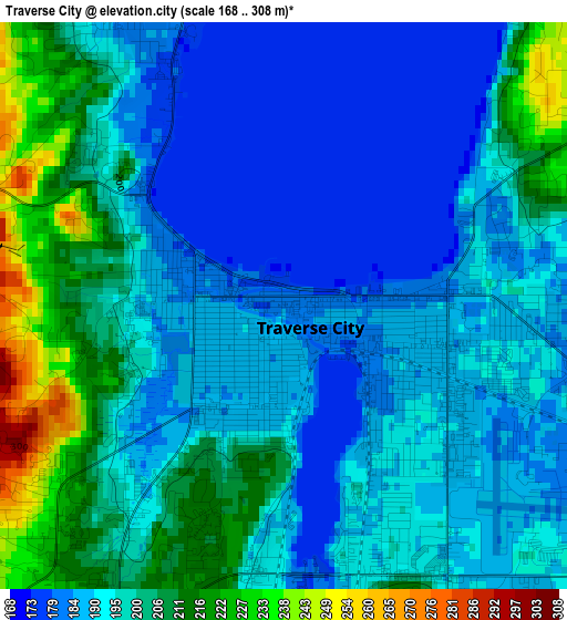 Traverse City elevation map