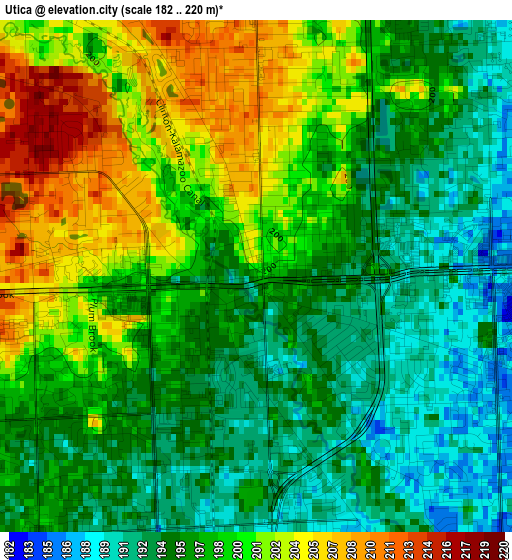 Utica elevation map