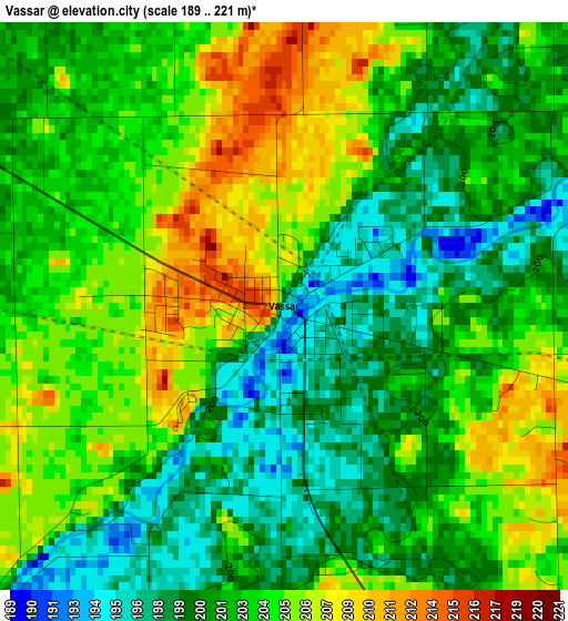 Vassar elevation map