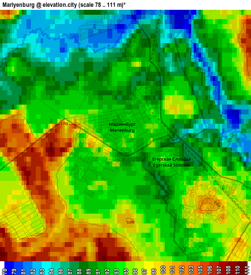 Mariyenburg elevation map