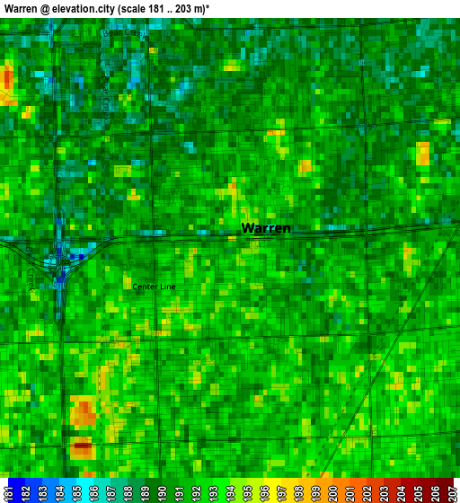 Warren elevation map