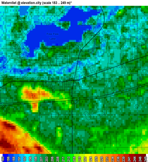 Watervliet elevation map