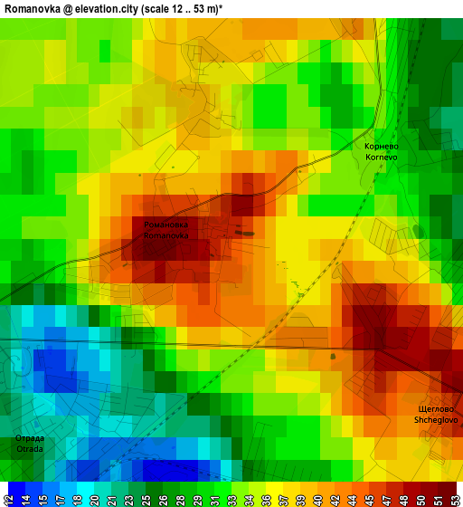 Romanovka elevation map