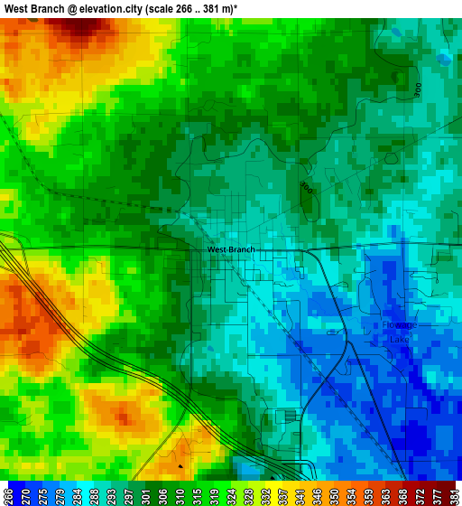 West Branch elevation map