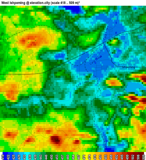 West Ishpeming elevation map