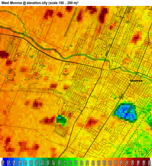 West Monroe elevation map