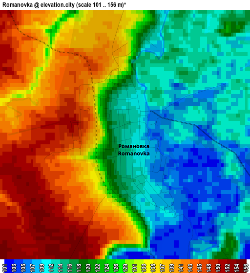 Romanovka elevation map