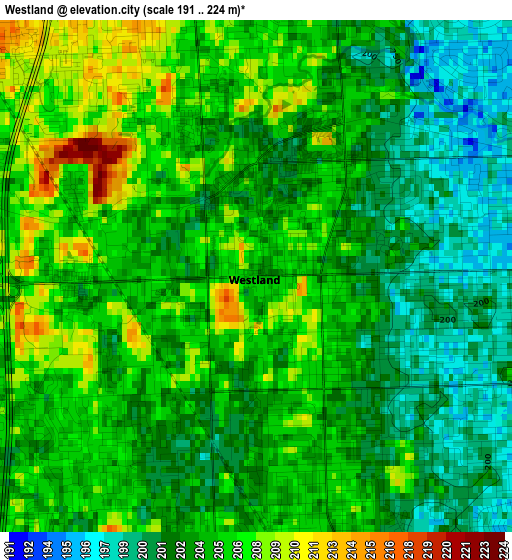 Westland elevation map