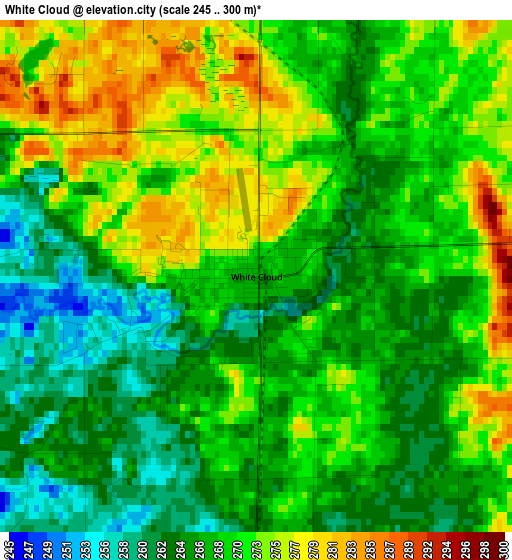 White Cloud elevation map