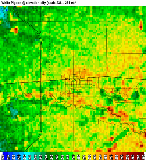 White Pigeon elevation map