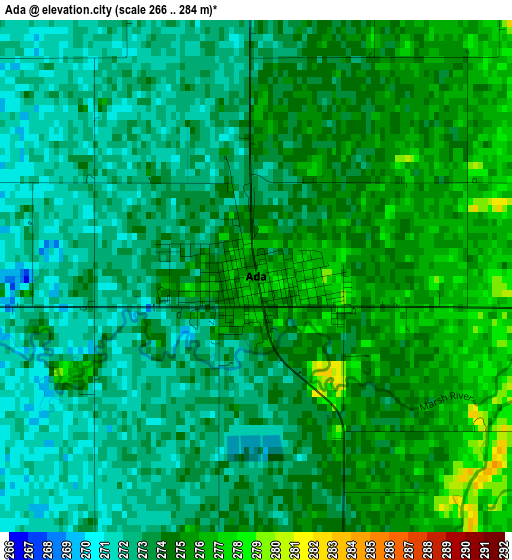 Ada elevation map