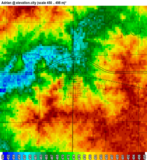 Adrian elevation map