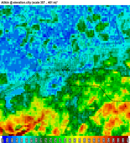 Aitkin elevation map