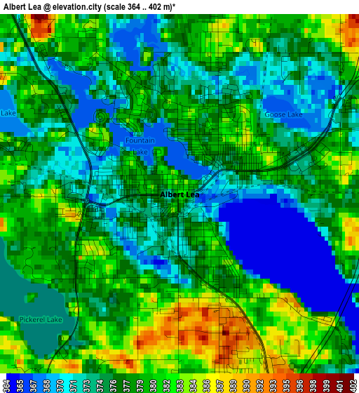 Albert Lea elevation map