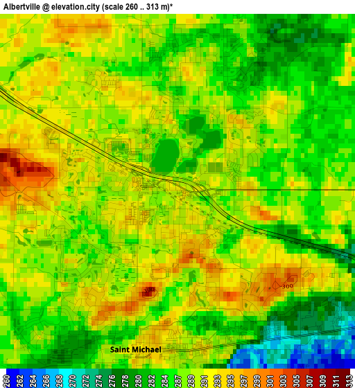 Albertville elevation map