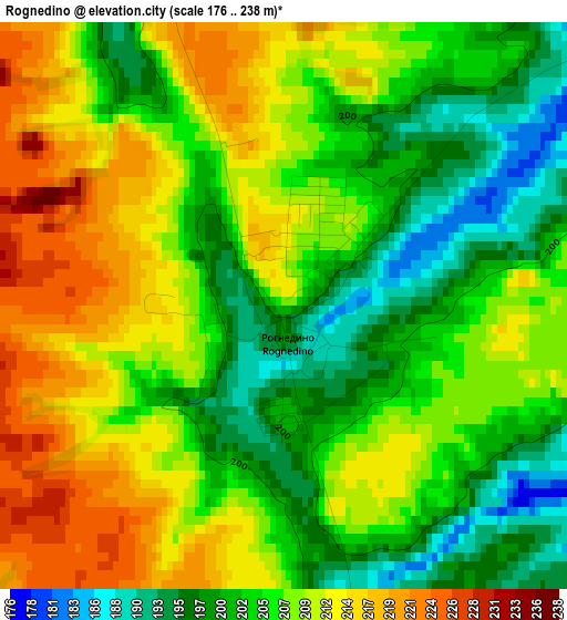 Rognedino elevation map