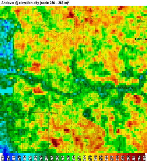 Andover elevation map