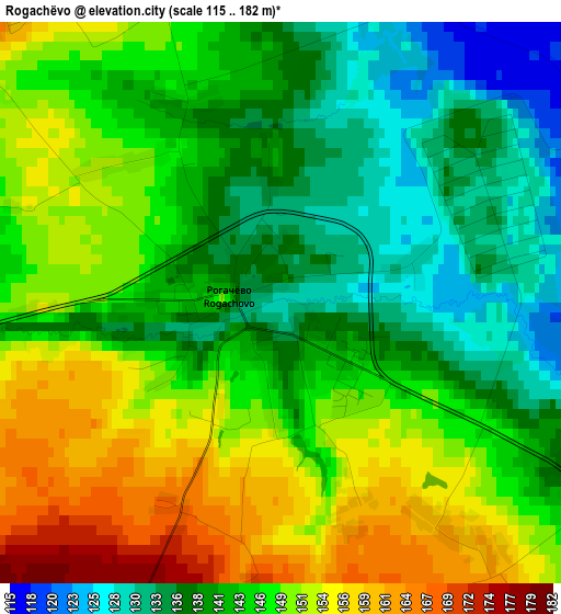 Rogachëvo elevation map