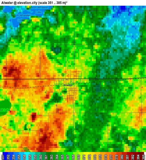 Atwater elevation map