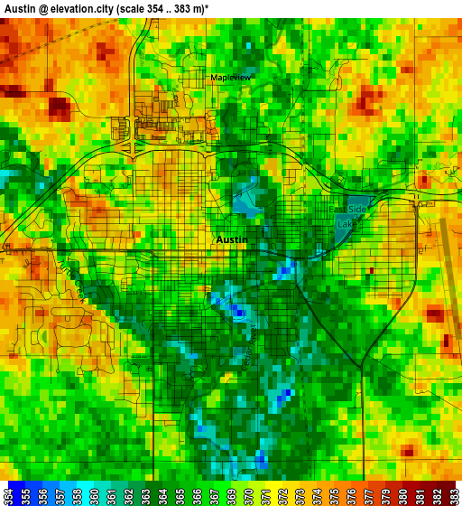 Austin elevation map