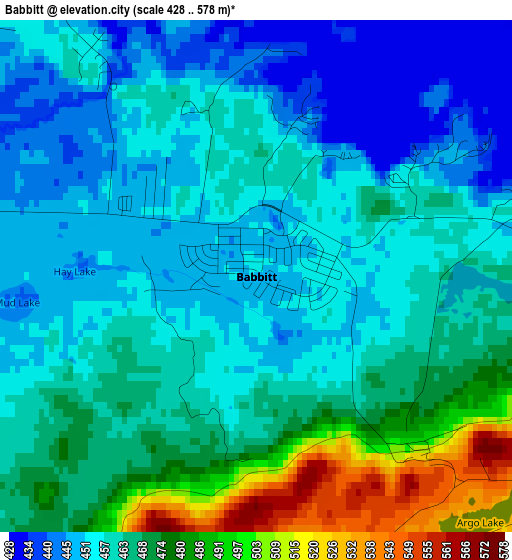 Babbitt elevation map