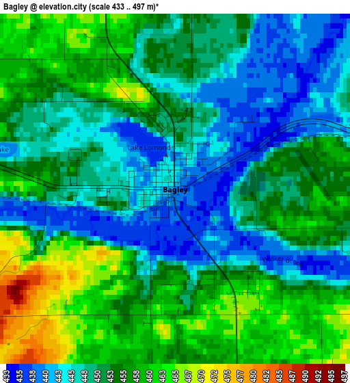 Bagley elevation map