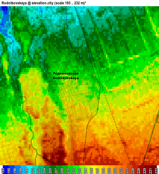 Rodnikovskaya elevation map