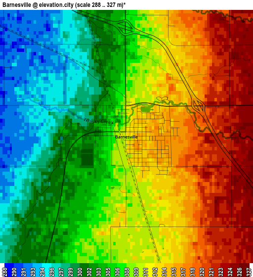 Barnesville elevation map